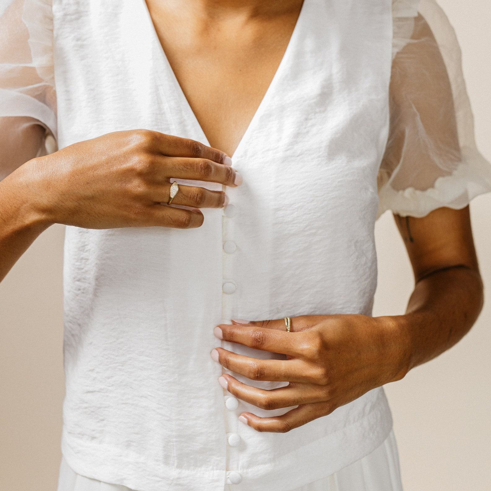 Pave Signet Ring A Must-Have Diamond Signet Ring for Your Pinky