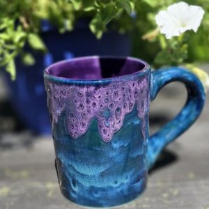Peacock Purple Jumbo Mug 28 Oz of Enchanting Elegance, a Majestic Addition to Your Morning Ritual
