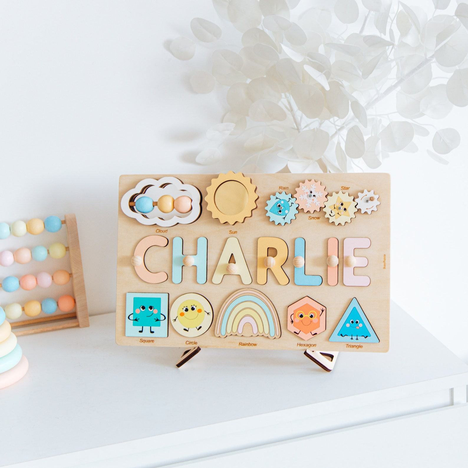 Personalized 1st Birthday Busy Board for Girls – Montessori Sensory Toy – Custom Niece Present