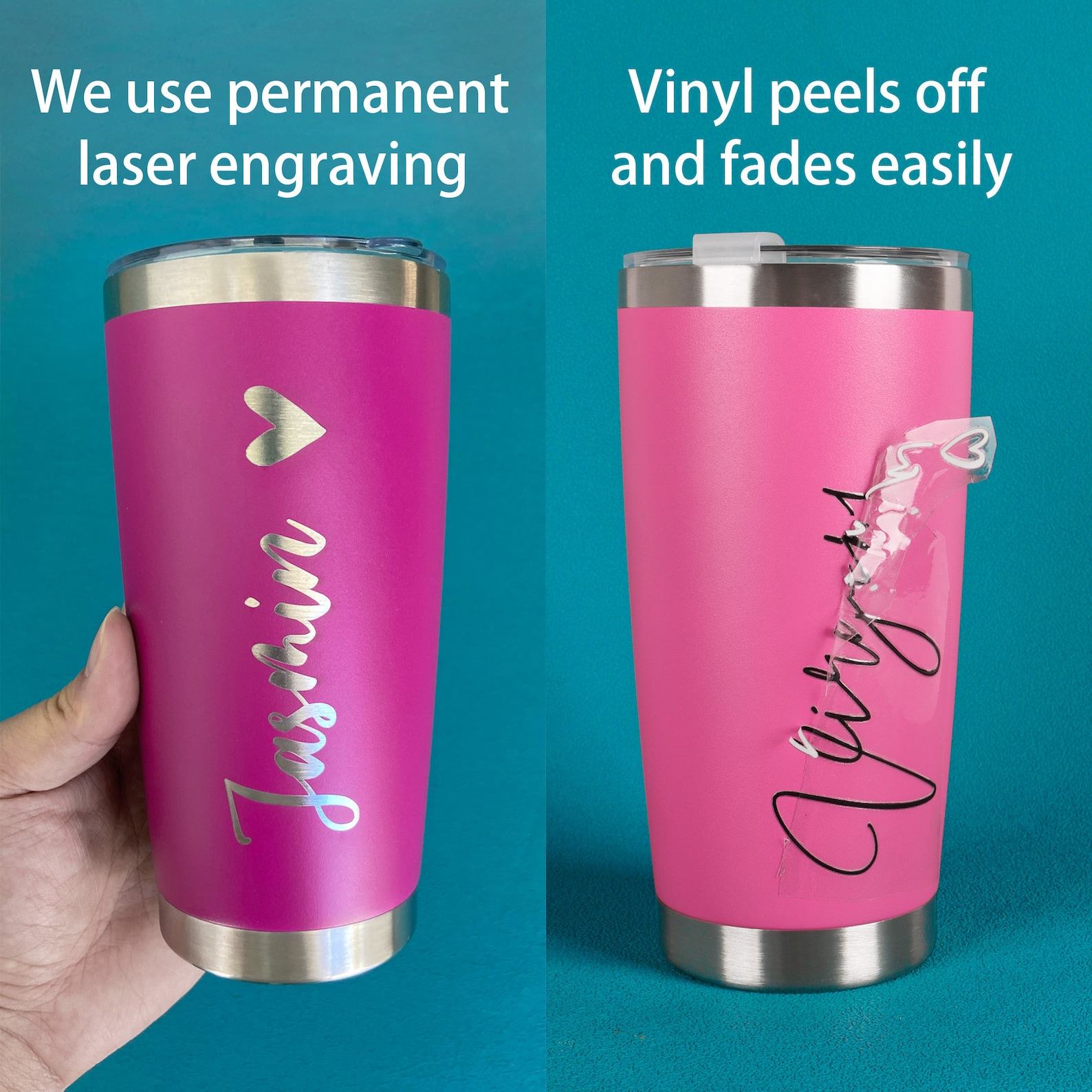 Personalized 20 oz Laser Engraved Tumbler Your Custom Name, Your Style