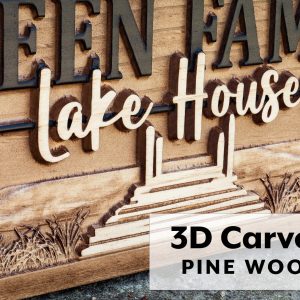 Personalized 3D Wooden Lake House Nautical Decor Create a Unique Lakeside Haven
