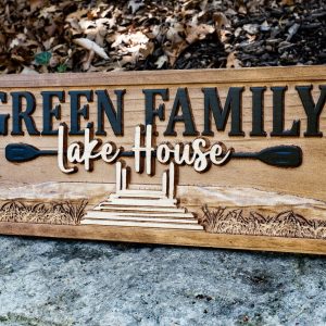 Personalized 3D Wooden Lake House Nautical Decor Create a Unique Lakeside Haven
