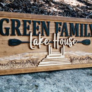 Personalized 3D Wooden Lake House Nautical Decor Create a Unique Lakeside Haven