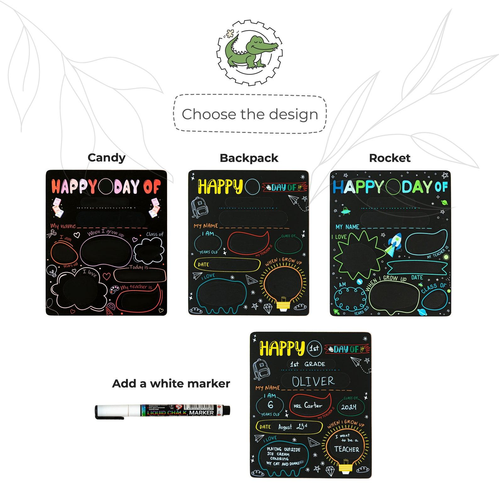 Personalized “My First Day” Sign – Hand-Painted Photo Prop for School!