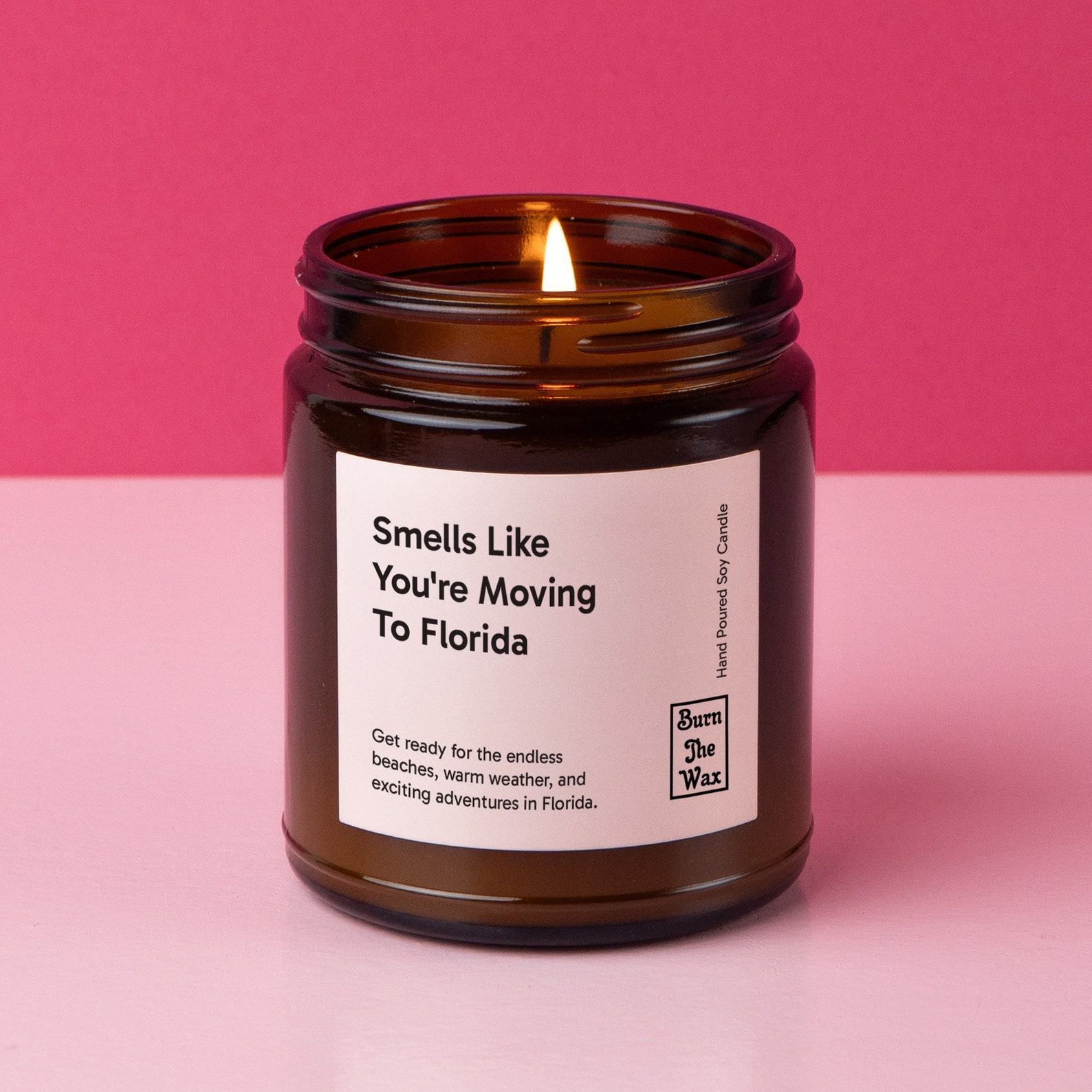 Personalized “Smells Like You’re Moving to Florida” Soy Candle A Warm Welcome to Sunshine and New Beginnings