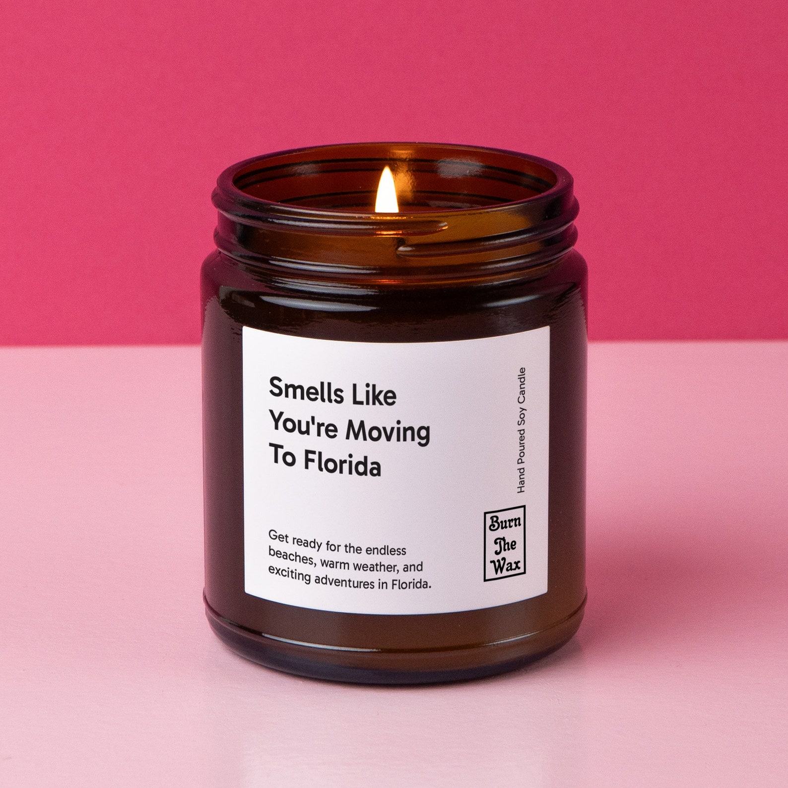 Personalized “Smells Like You’re Moving to Florida” Soy Candle A Warm Welcome to Sunshine and New Beginnings