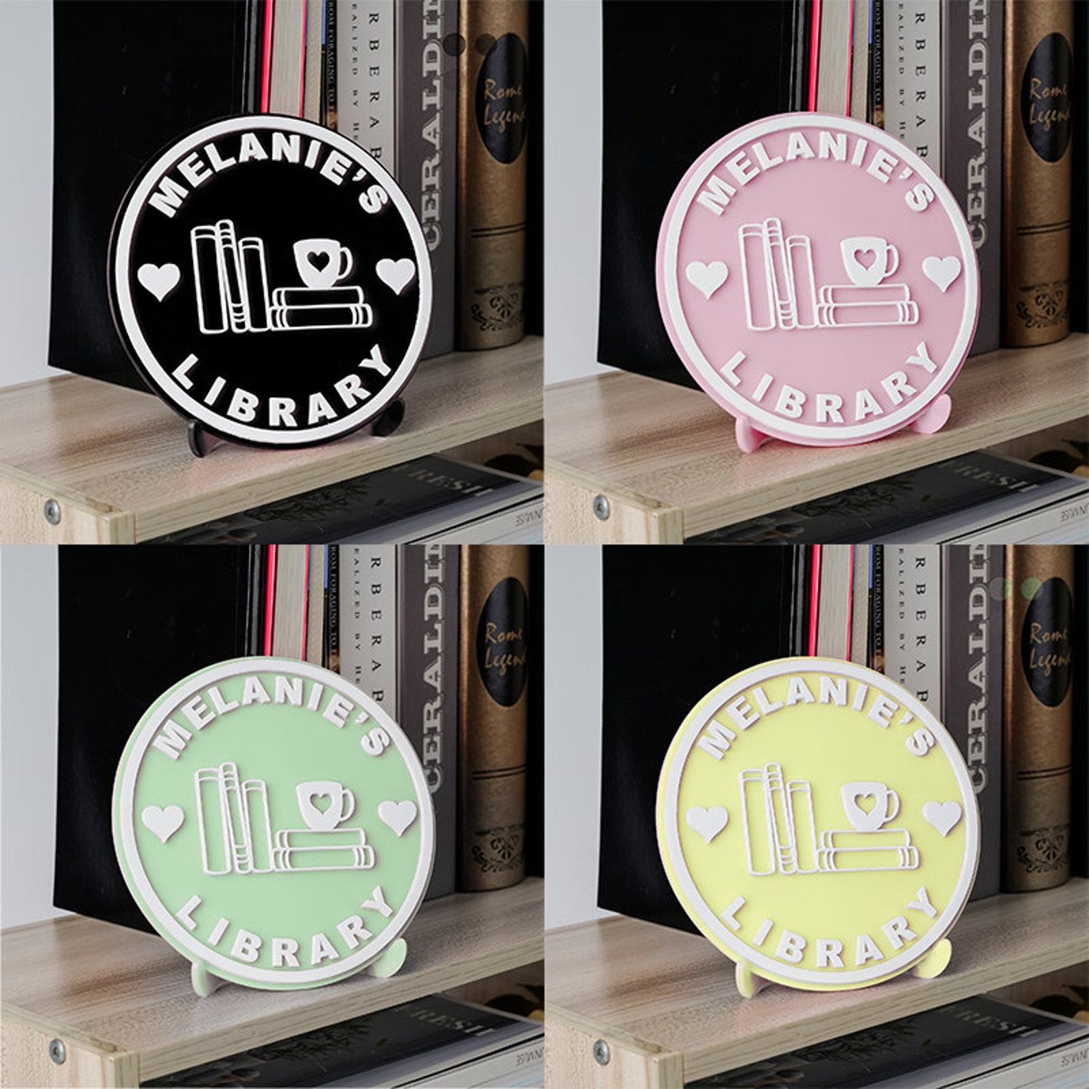 Personalized Acrylic Bookshelf Sign A Bookish Haven for Bookworms