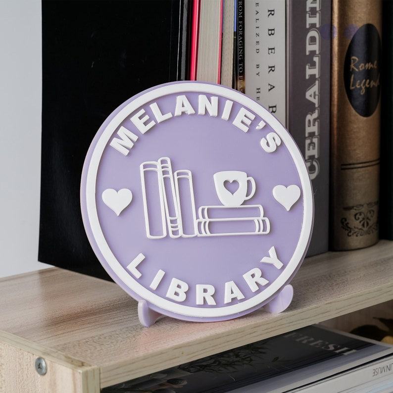 Personalized Acrylic Bookshelf Sign A Bookish Haven for Bookworms