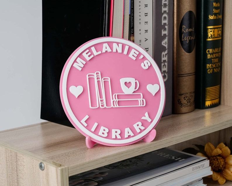 Personalized Acrylic Bookshelf Sign Elevate Your Book Nook with Custom Home Decor
