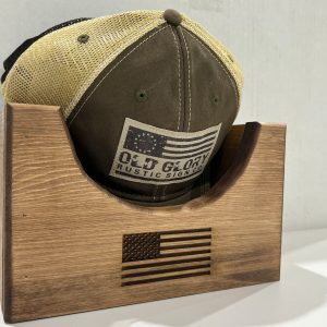 Personalized American Flag Wooden Hat Holder A Handcrafted Item for Dad