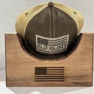 Personalized American Flag Wooden Hat Holder A Handcrafted Item for Dad