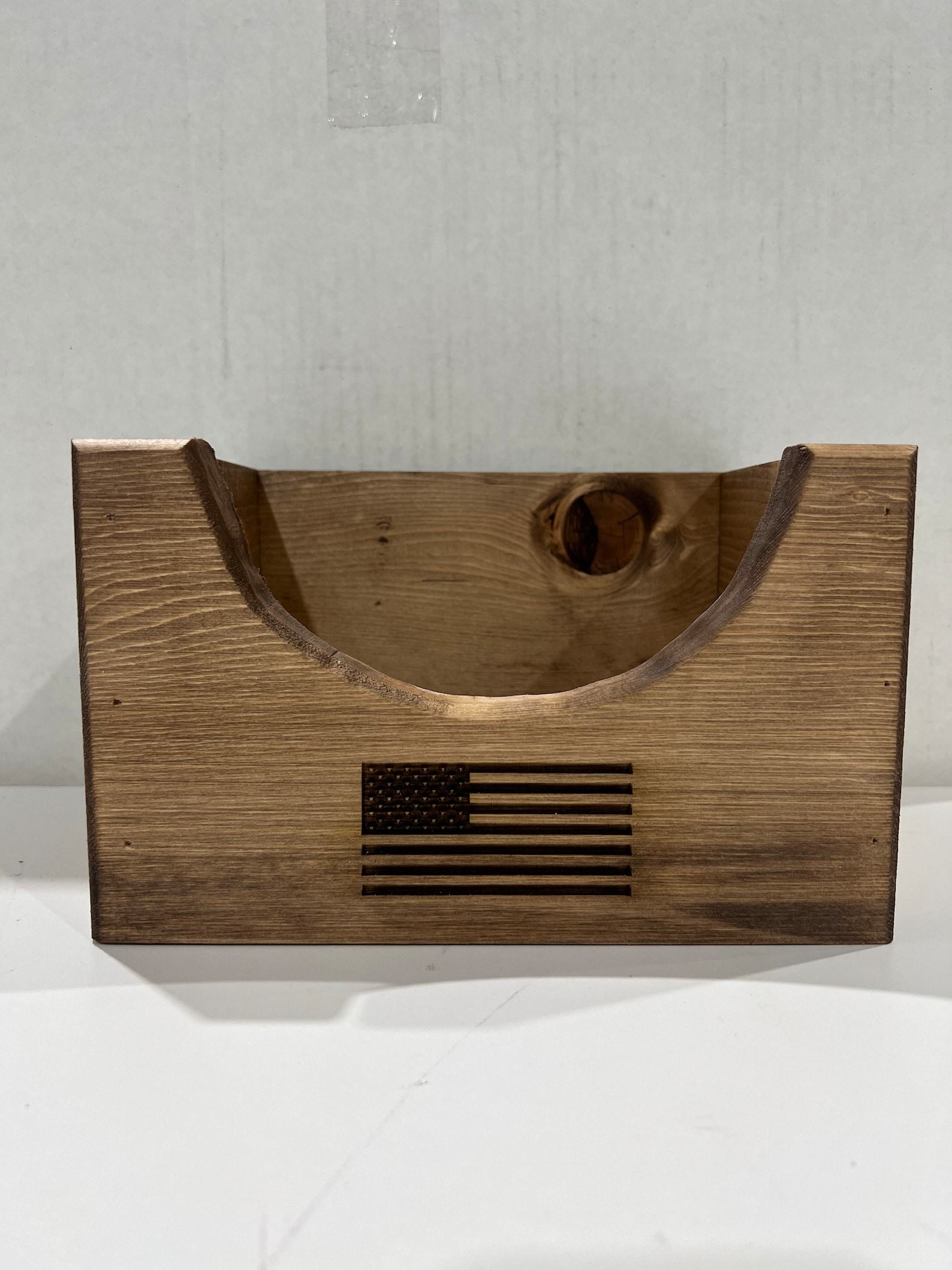 Personalized American Flag Wooden Hat Holder A Handcrafted Item for Dad - Image 4