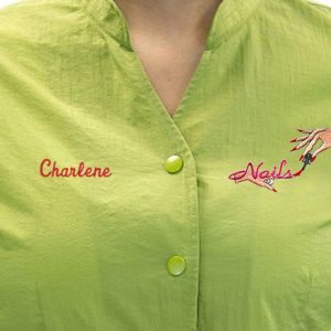 Personalized Anna Jacket Embroidered Salon Stylist Uniform for Hairdressers