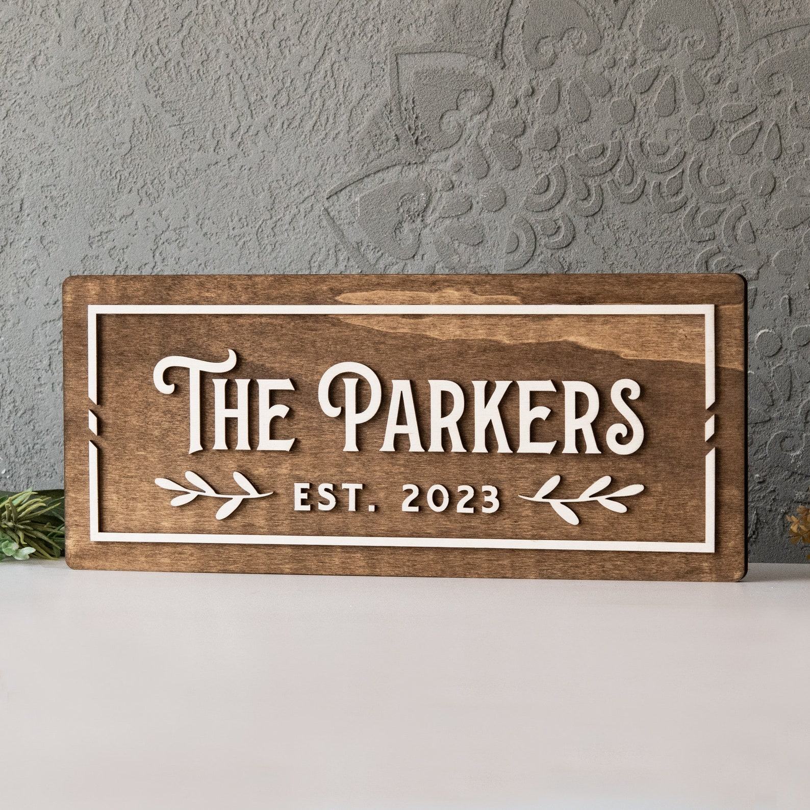 Personalized Anniversary Sign Celebrate Your Love with a Custom Last Name and Established Date