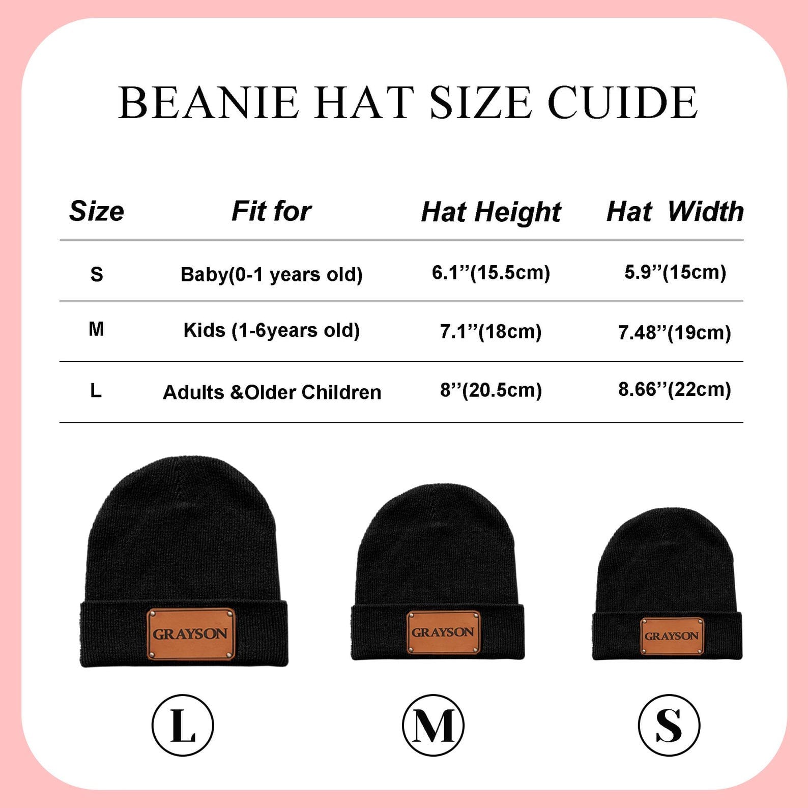 Personalized Baby Beanie – Embroidered Name Hat, Leather Patch Option – Newborn Present, Christmas Beanie