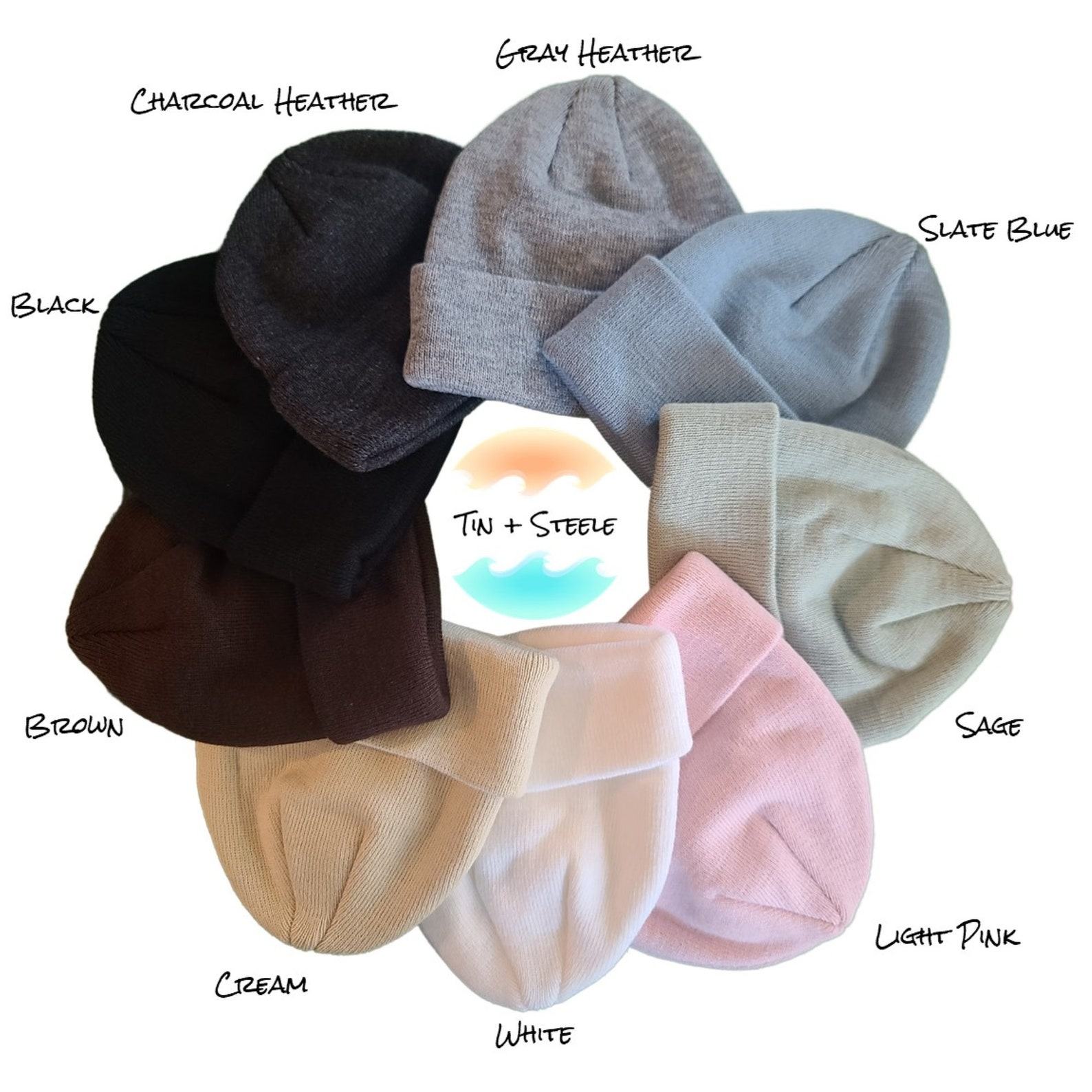 Personalized Baby Beanie Embroidered Name, Vegan Leather Patch, Slouchy Fit for All Ages