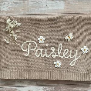 Personalized Baby Blanket Embroidered Name, Interesting  Newborn Item