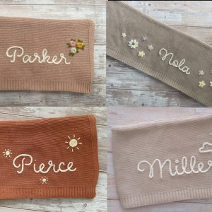 Personalized Baby Blanket Embroidered Name, Interesting  Newborn Item