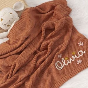 Personalized Baby Blanket Embroidered Name, Interesting  Newborn Item