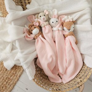 Personalized Baby Comforter Embroidered Security Blanket, Bunny Lovey, Muslin Comforter, Unique New Baby Item, First Easter Present