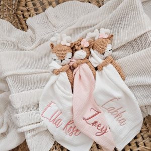 Personalized Baby Comforter Embroidered Security Blanket, Bunny Lovey, Muslin Comforter, Unique New Baby Item, First Easter Present