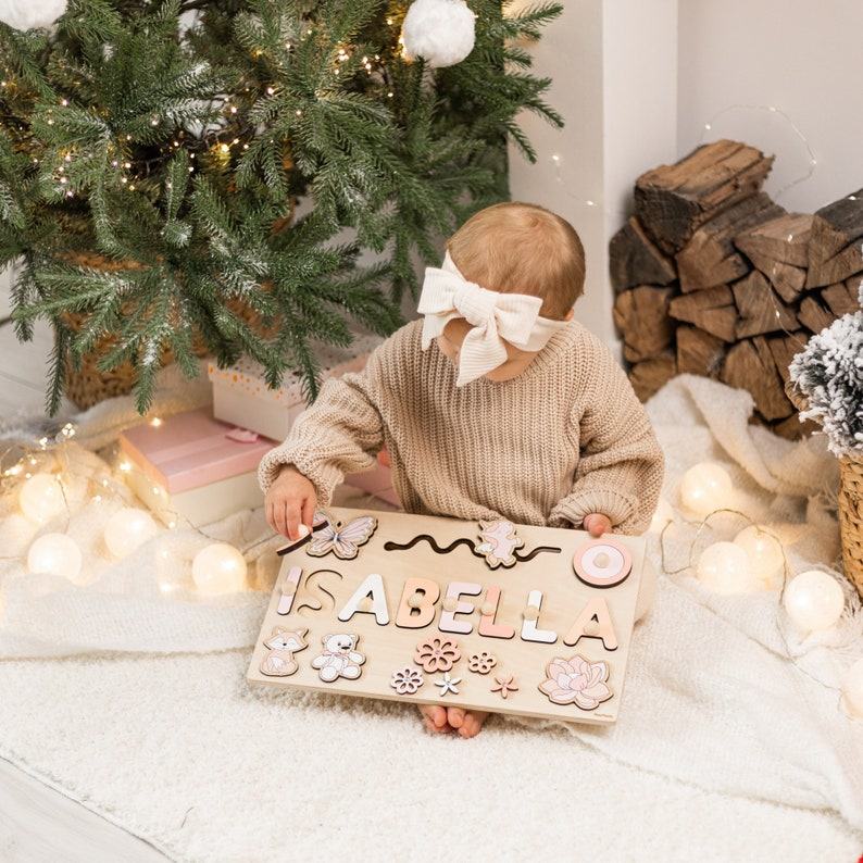 Personalized Baby Girl Busy Board A Unique 1st Birthday Item, Custom Name Puzzle, Montessori Toy, Baptism Item, Christmas Present