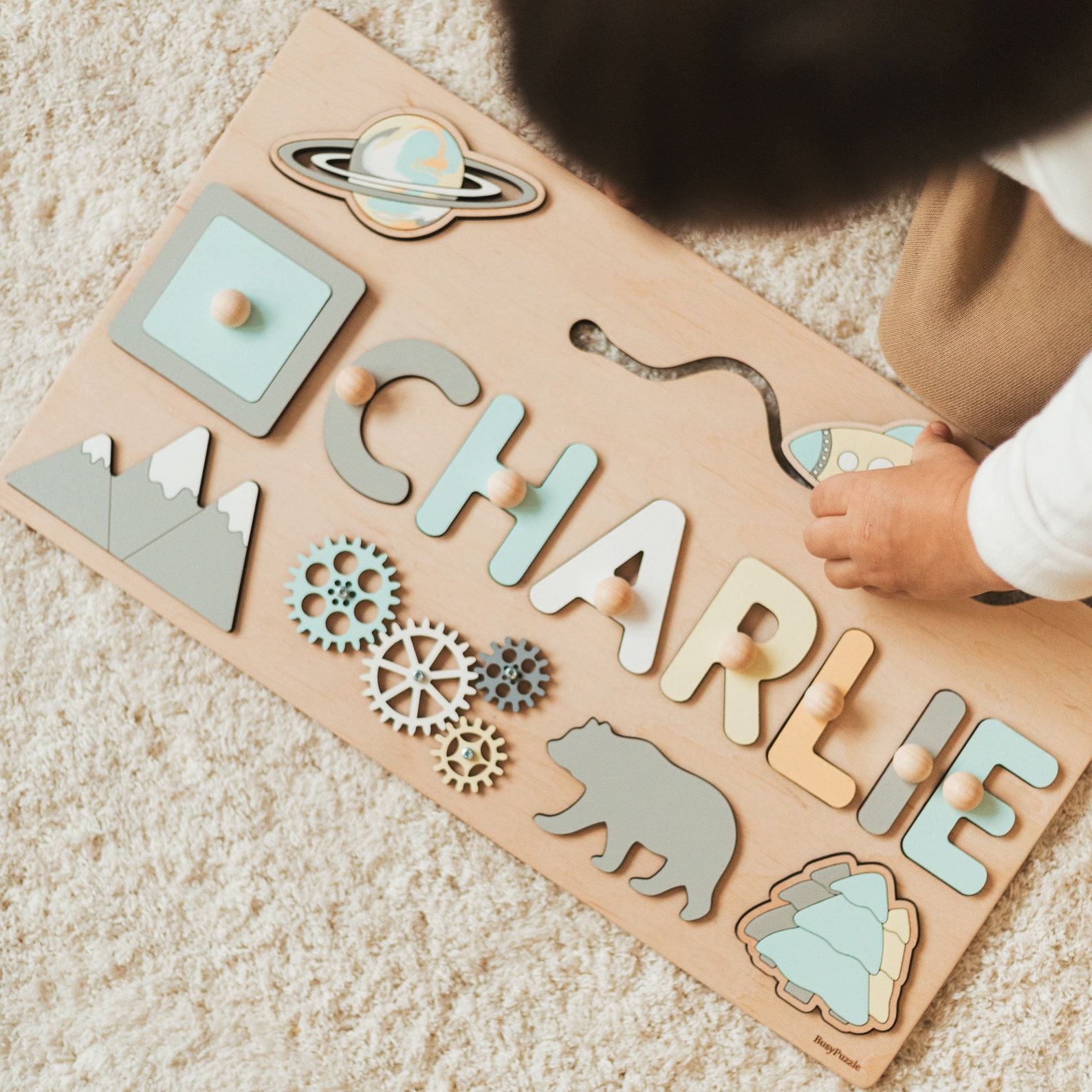 Personalized Baby Girl Busy Board A Unique 1st Birthday Item, Custom Name Puzzle, Montessori Toy, Baptism Item, Christmas Present