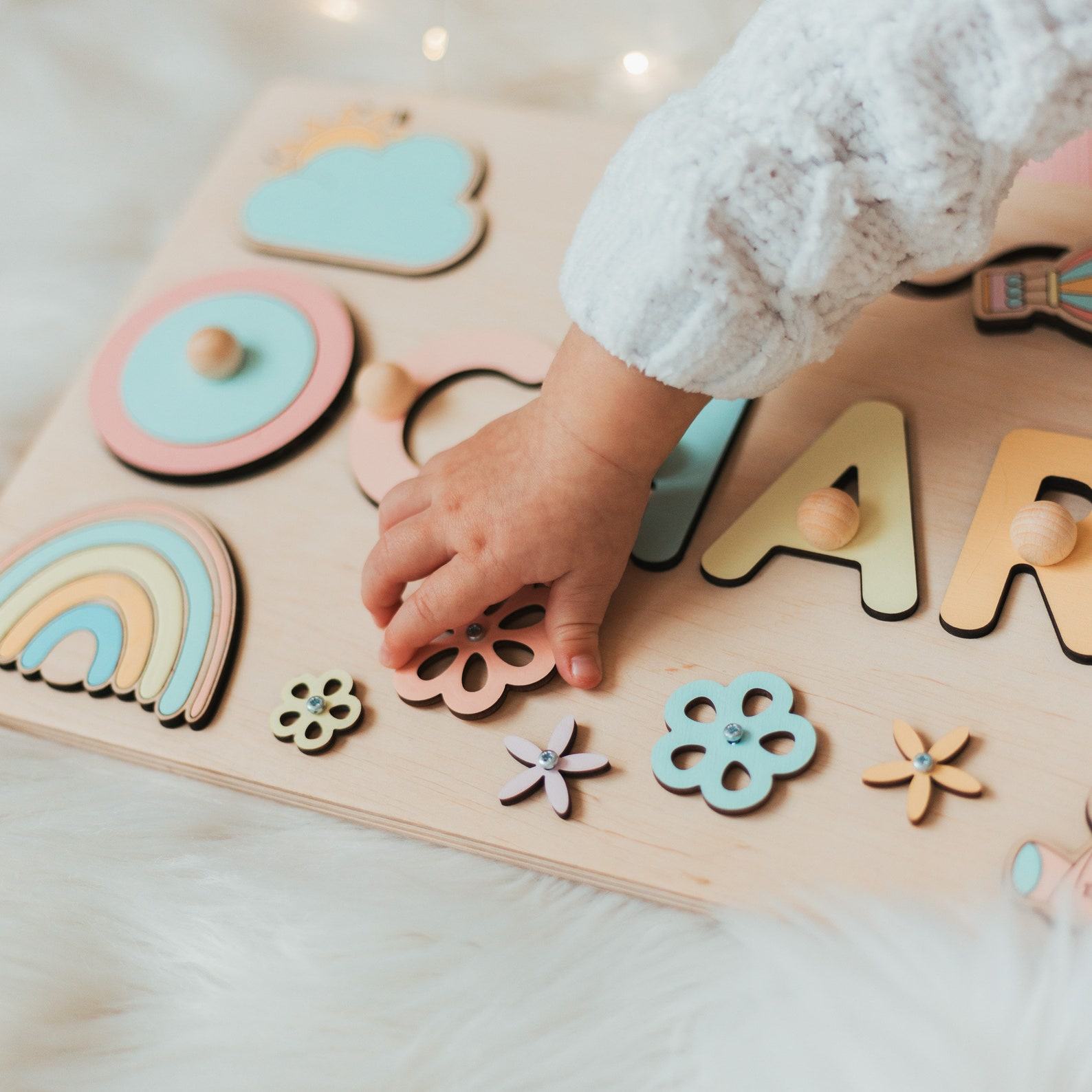 Personalized Baby Girl Busy Board A Unique 1st Birthday Item, Custom Name Puzzle, Montessori Toy, Baptism Item, Christmas Present