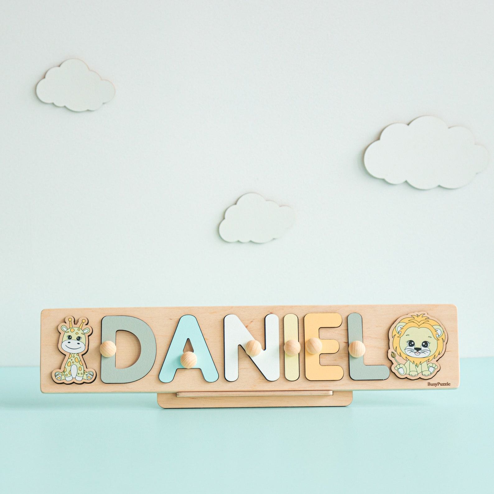 Personalized Baby Girl Puzzle – First Easter Present, Goddaughter, Montessori Toy – Custom Name Puzzle for Toddlers