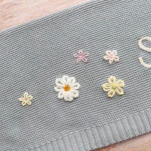 Personalized Baby Knit Blanket Embroidered Soft Cotton for Newborn Items and Baby Showers