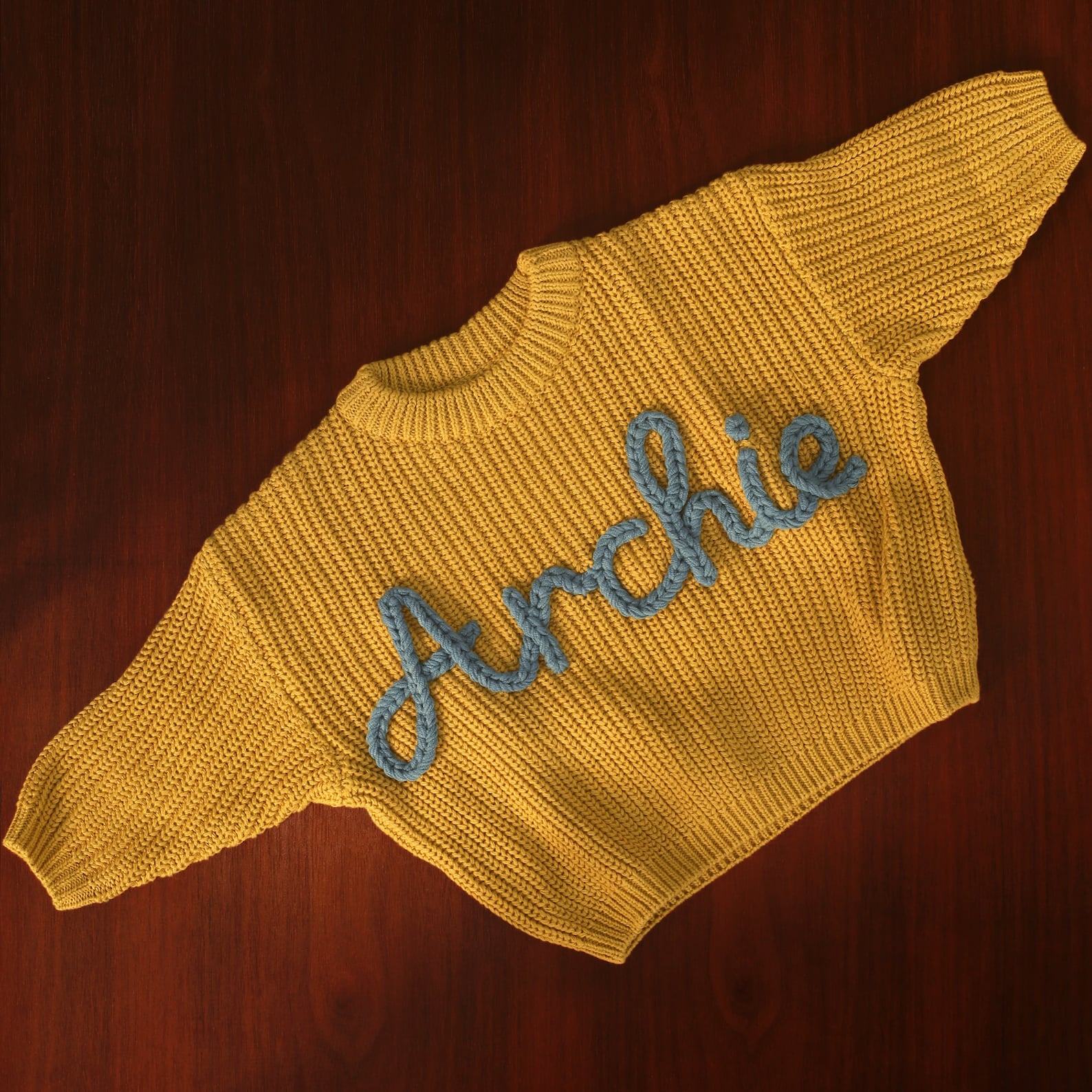Personalized Baby Knit Sweater Embroidered Name, Interesting  for Coming Home Outfit or Item