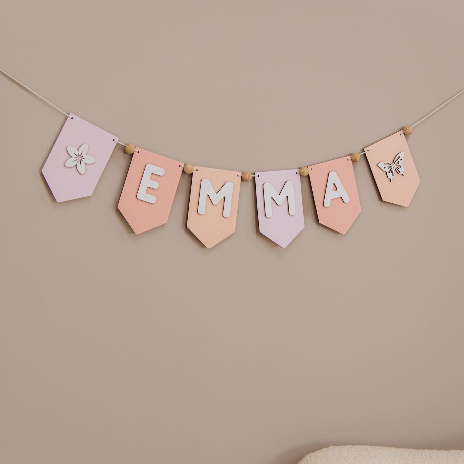 Personalized Baby Name Banner – Custom Garland for Nursery & Birthday Decor
