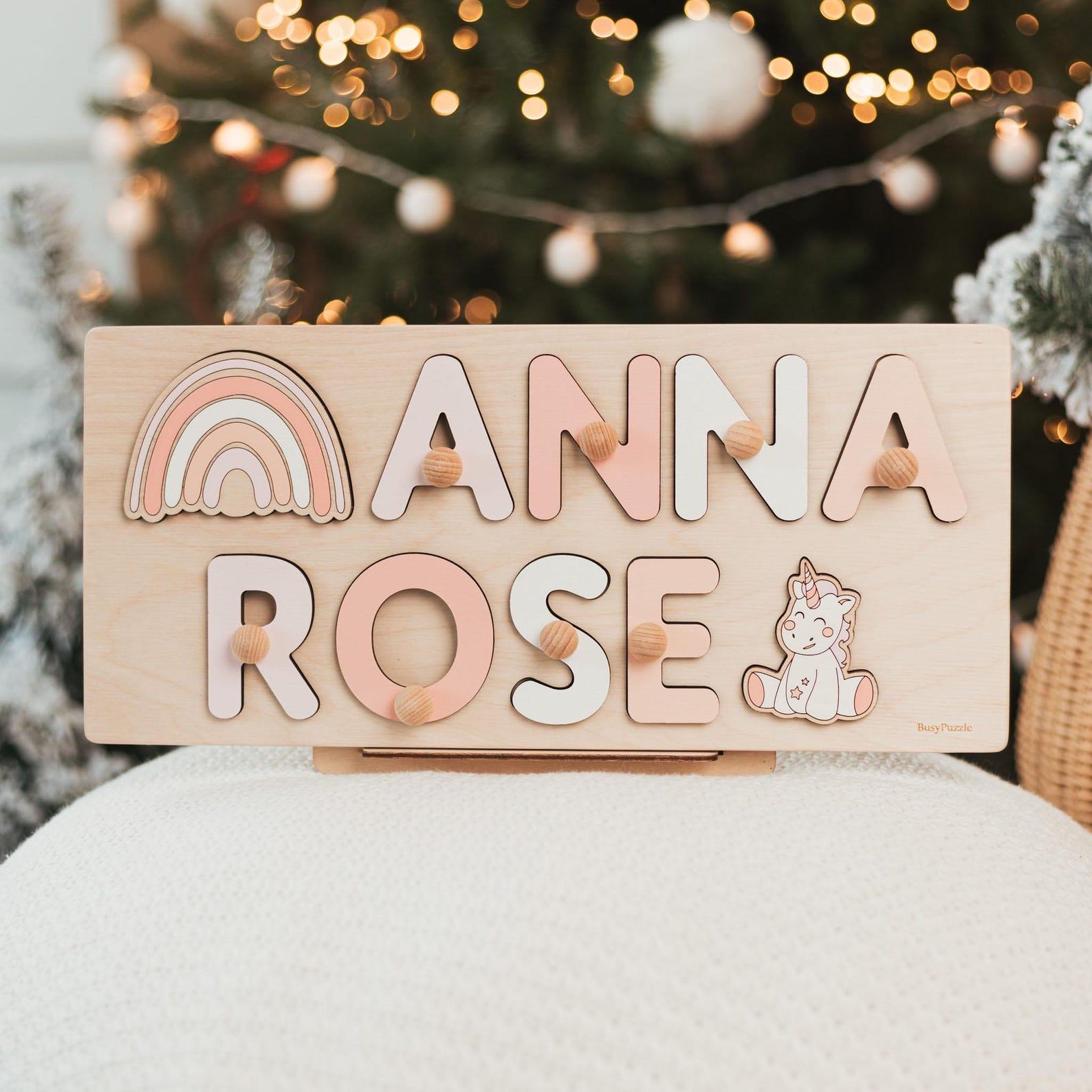 Personalized Baby Name Puzzle – Custom Wooden Toy for Toddlers | Montessori Easter Present