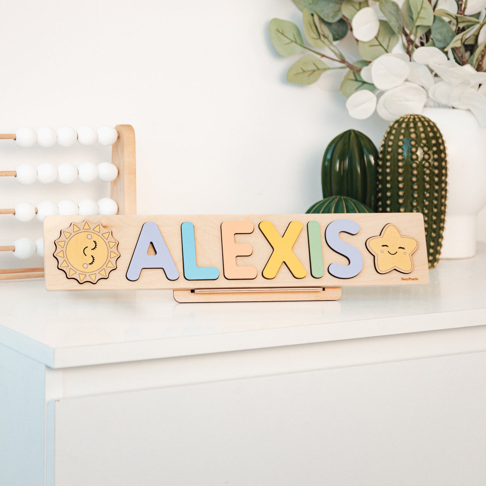 Personalized Baby Name Puzzle – Wooden Toys for Toddlers | 1st Birthday Present & Nursery Decor