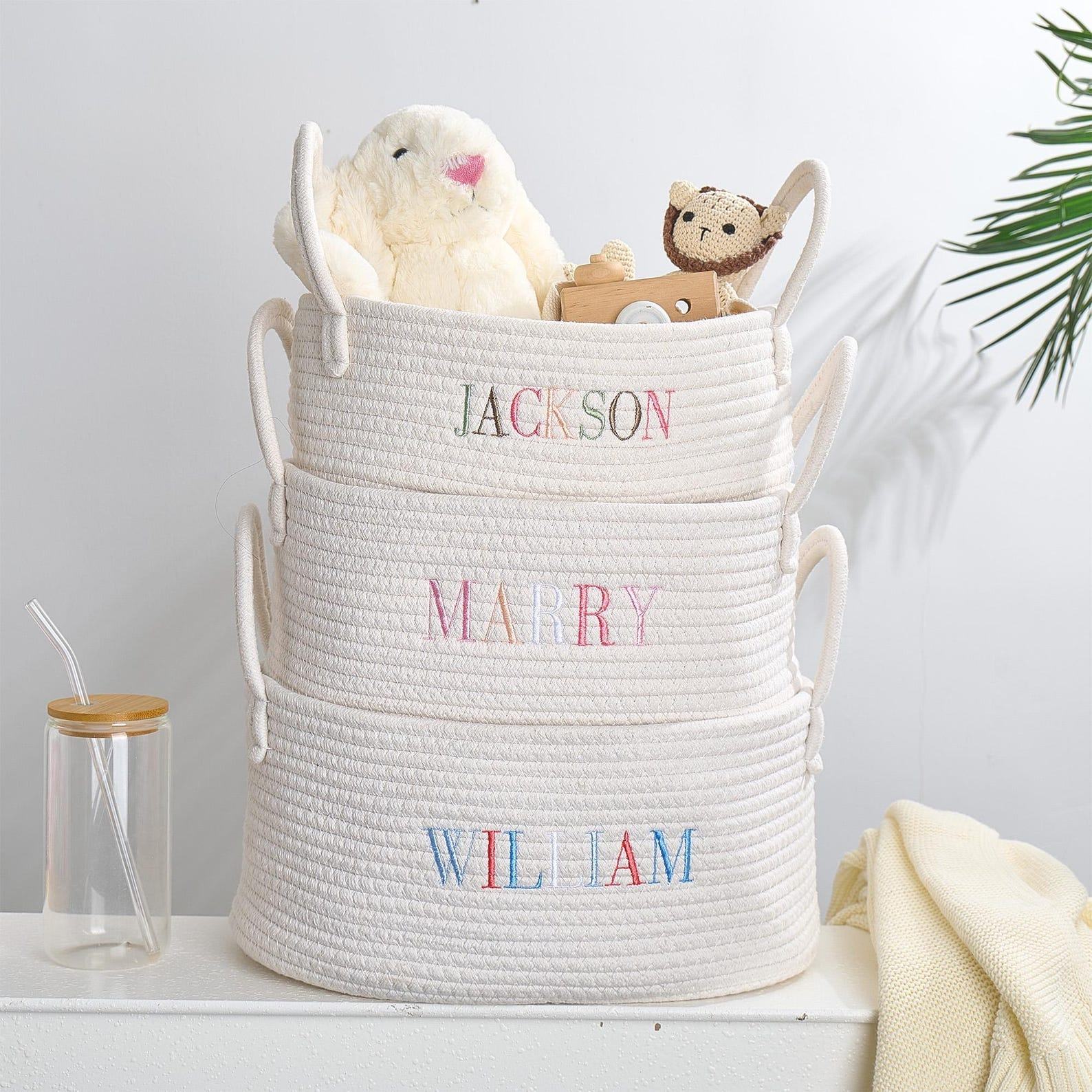 Personalized Baby Present Basket  Adorable & Safe Newborn Shower Present Set
