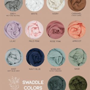 Personalized Baby Swaddle Blanket Embroidered with Name and Floral Spray, Soft Cotton Muslin