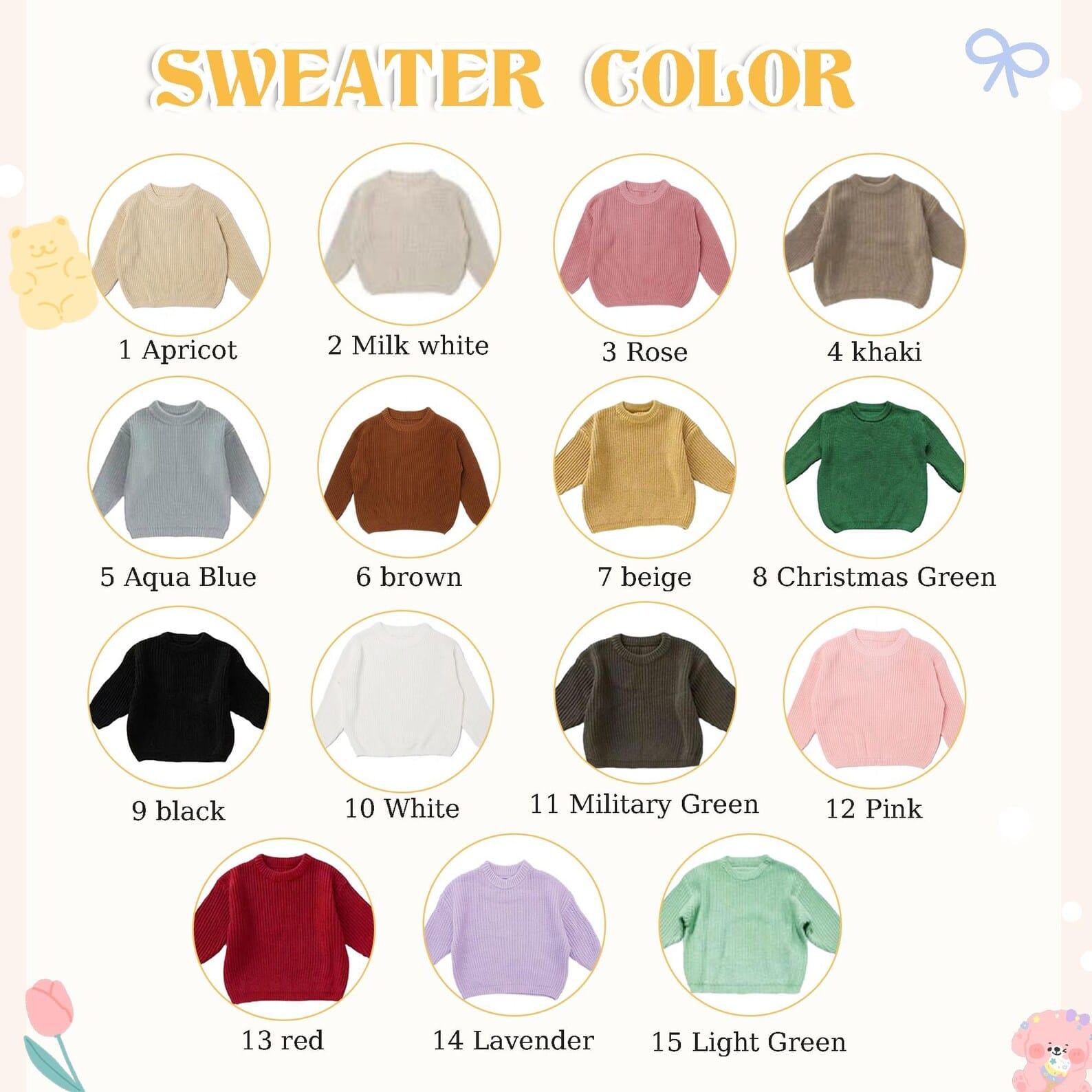 Personalized Baby Sweater – Embroidered Name Knit Christmas Present for Toddler Girls