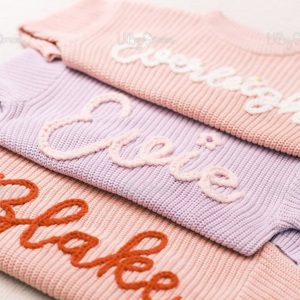 Personalized Baby Sweater Embroidered Name for a Cherished Keepsake