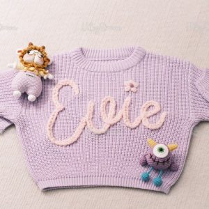 Personalized Baby Sweater Embroidered Name for a Cherished Keepsake