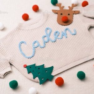 Personalized Baby Sweater Embroidered Name for a Cherished Keepsake