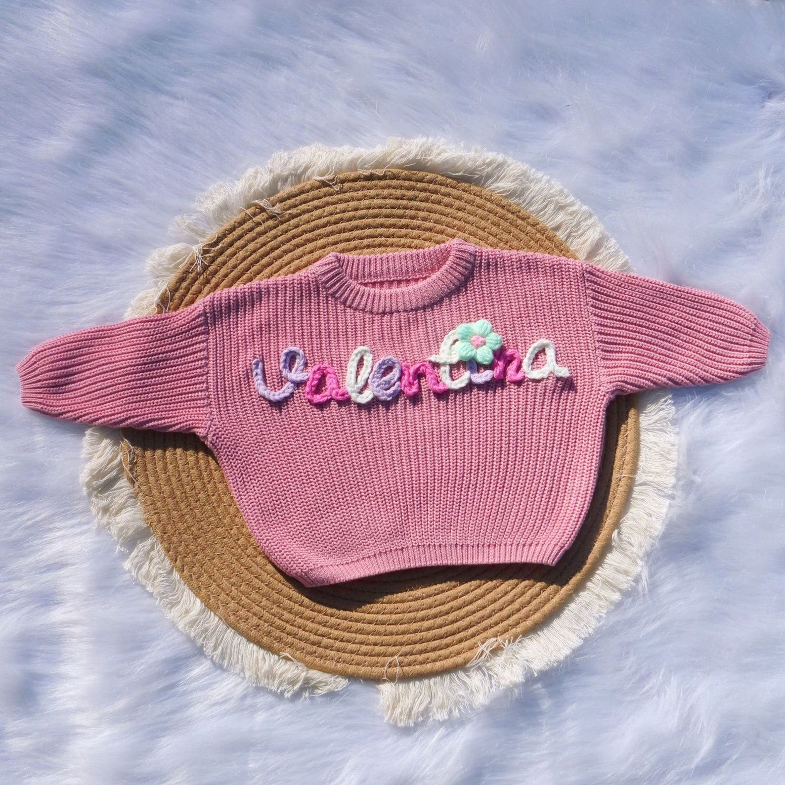 Personalized Baby Sweater Embroidered Name, Interesting  Item for Baby Showers and Birthdays