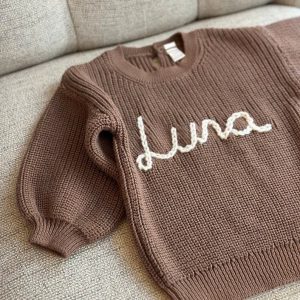 Personalized Baby Sweater Embroidered Sweatshirt, Custom Newborn Item