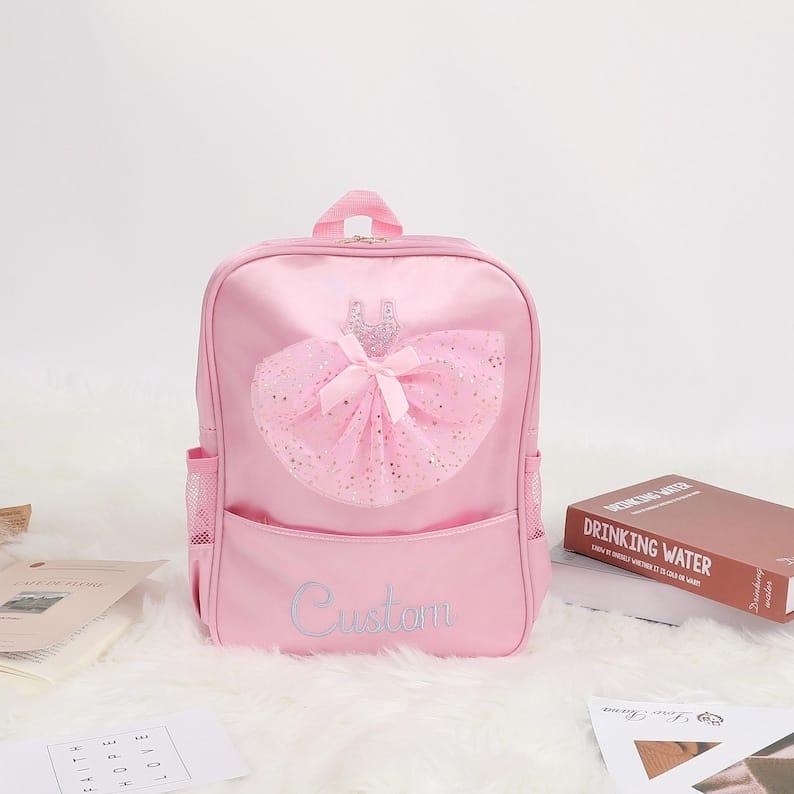 Personalized Ballerina Dance Bag for Girls – Custom Name Backpack, Toddler & Kids Dance Bag