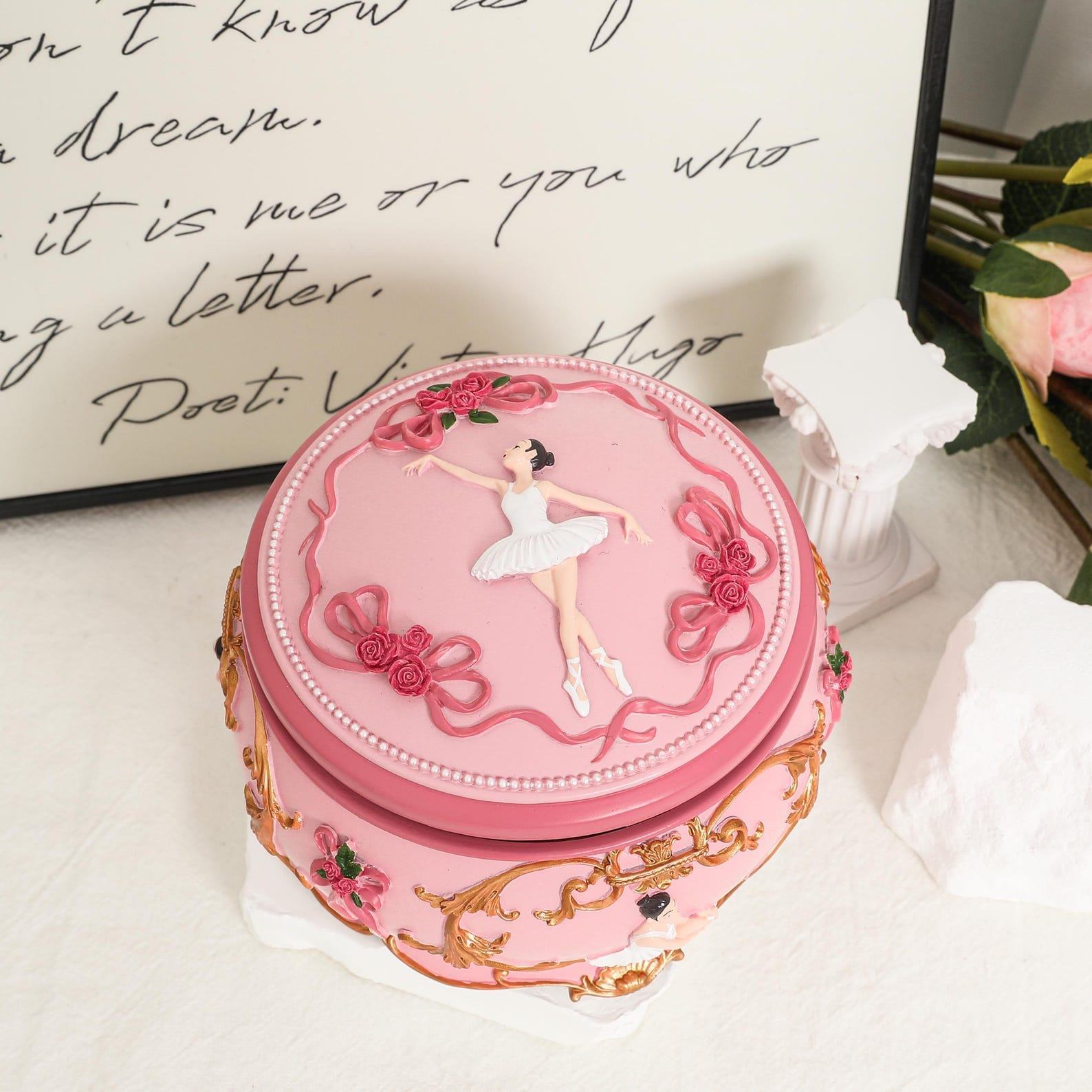 Personalized Ballerina Musical Carousel – Engraved Heirloom Music Box for Baby Girl & New Mom