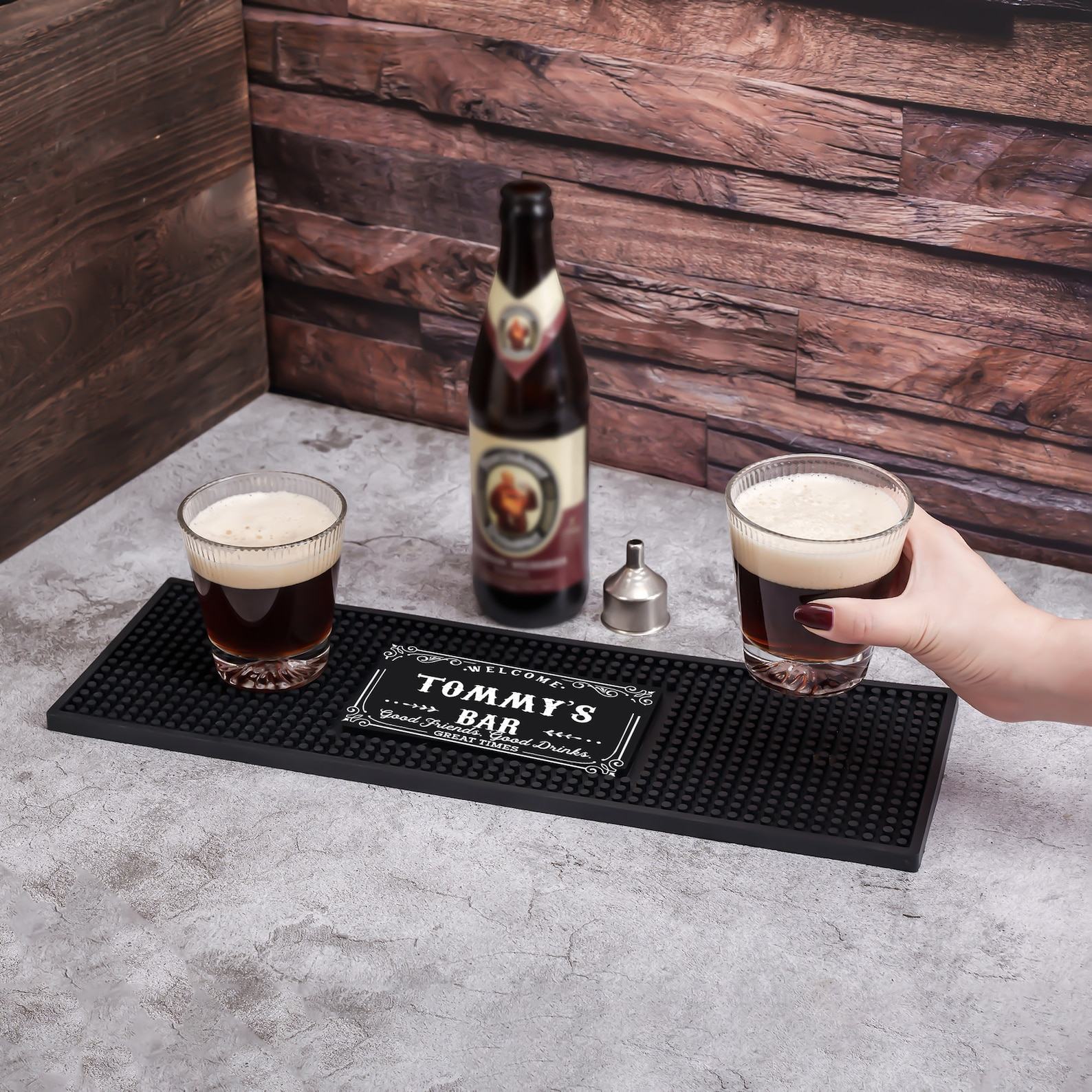 Personalized Bar Mat Elevate Your Home Bar with Custom Art Deco Flair