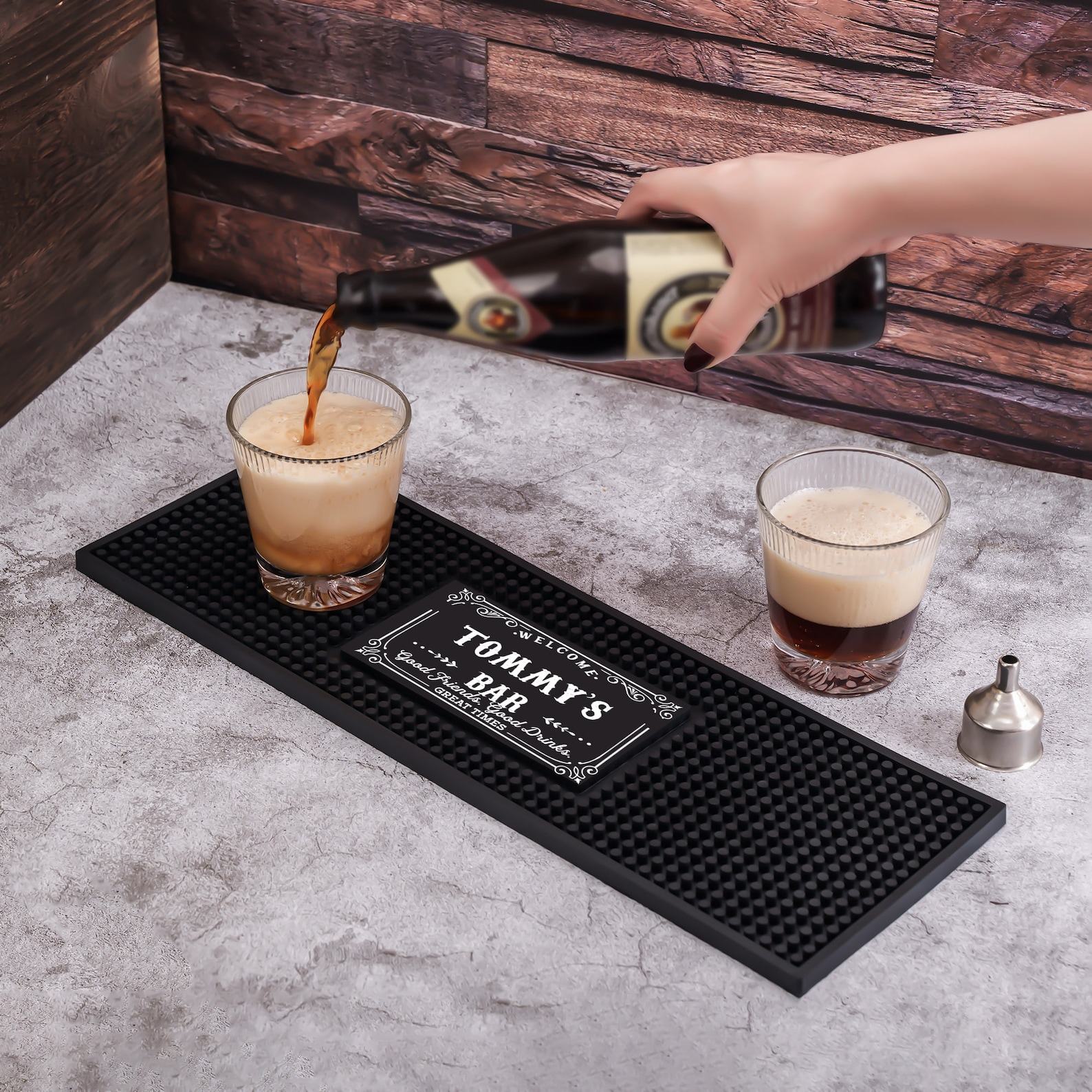 Personalized Bar Mat Elevate Your Home Bar with Custom Art Deco Flair