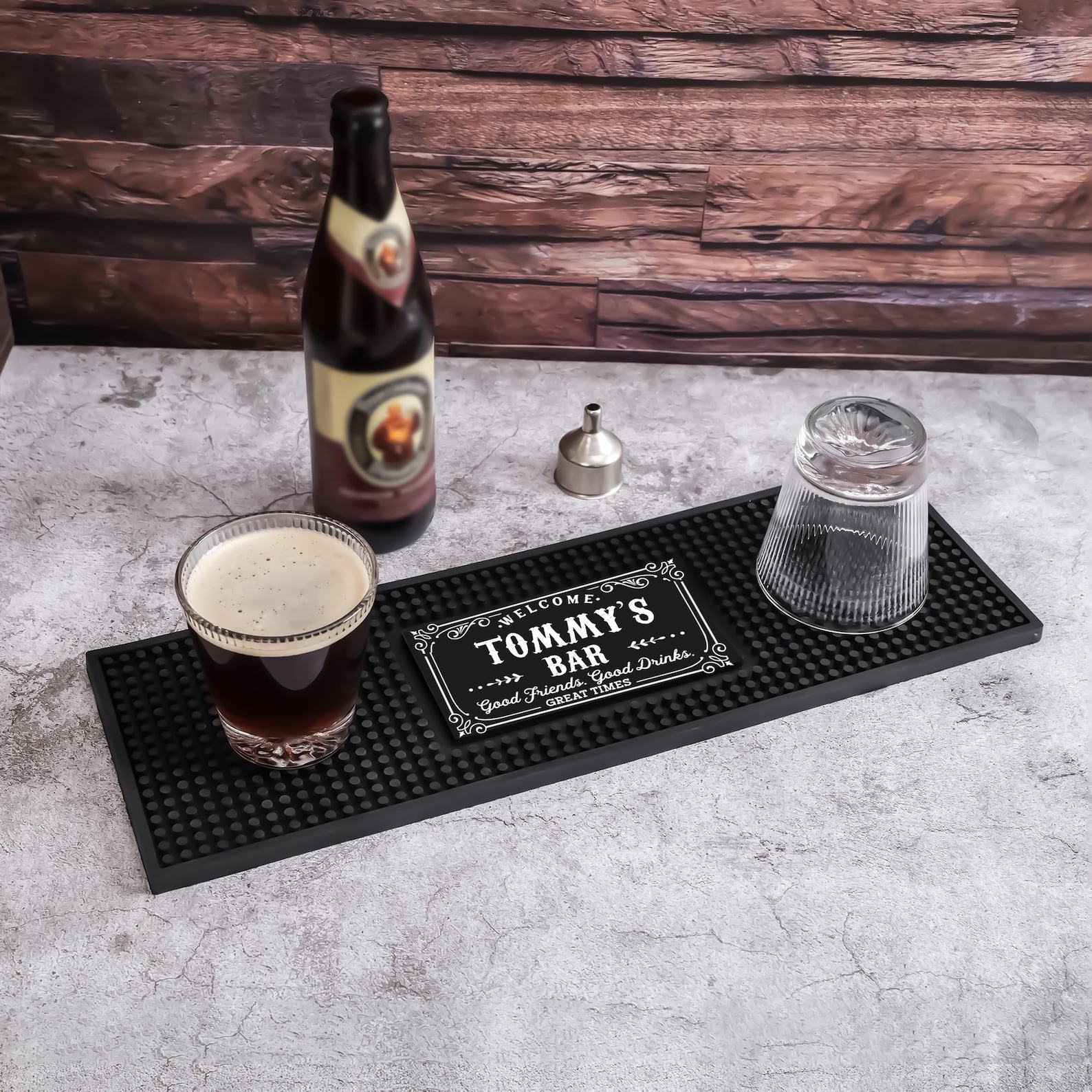 Personalized Bar Mat Elevate Your Home Bar with Custom Art Deco Flair