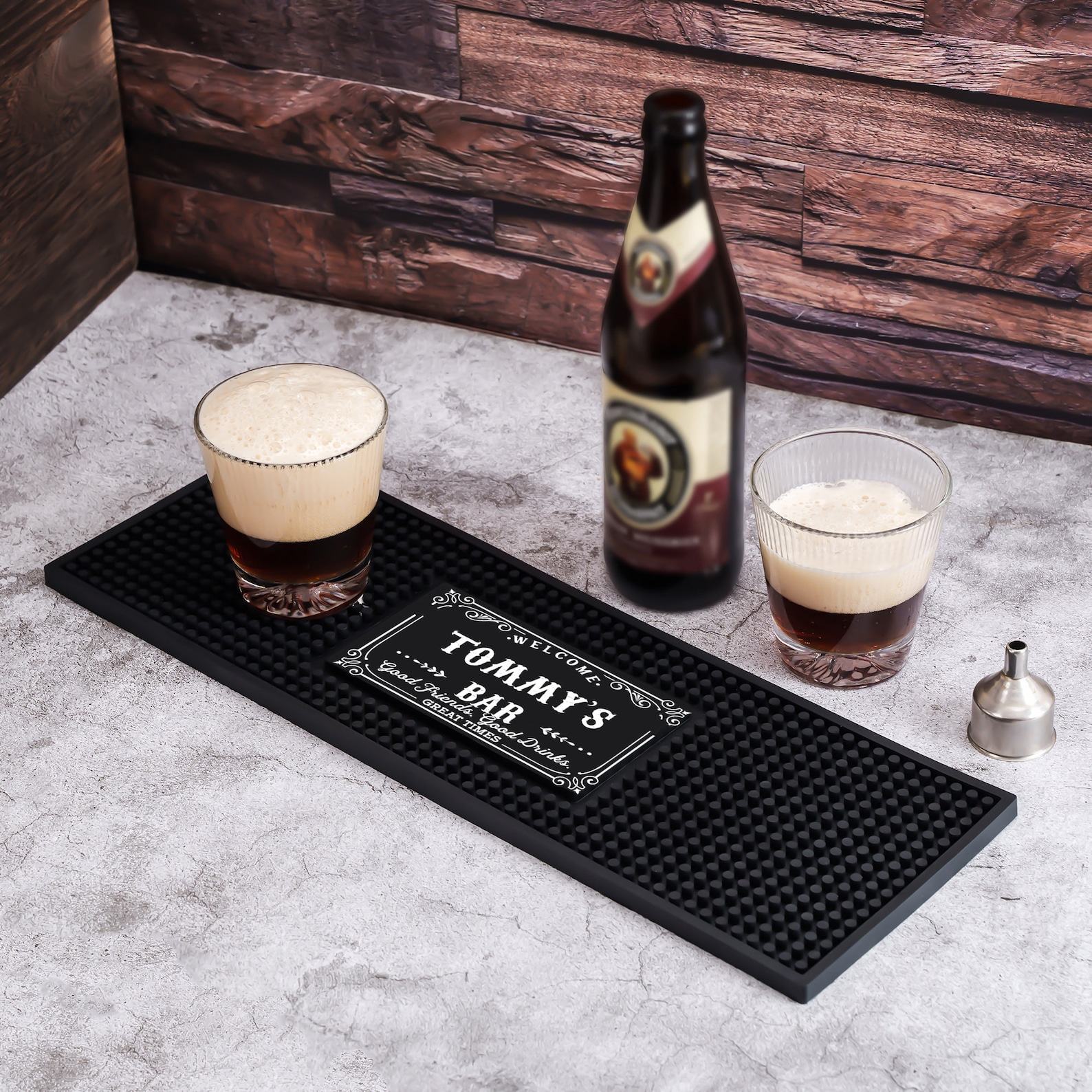 Personalized Bar Mat Elevate Your Home Bar with Custom Art Deco Flair