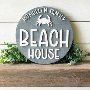 Personalized Beach House Sign Coastal Charm for Your Lakeside or Seaside Haven