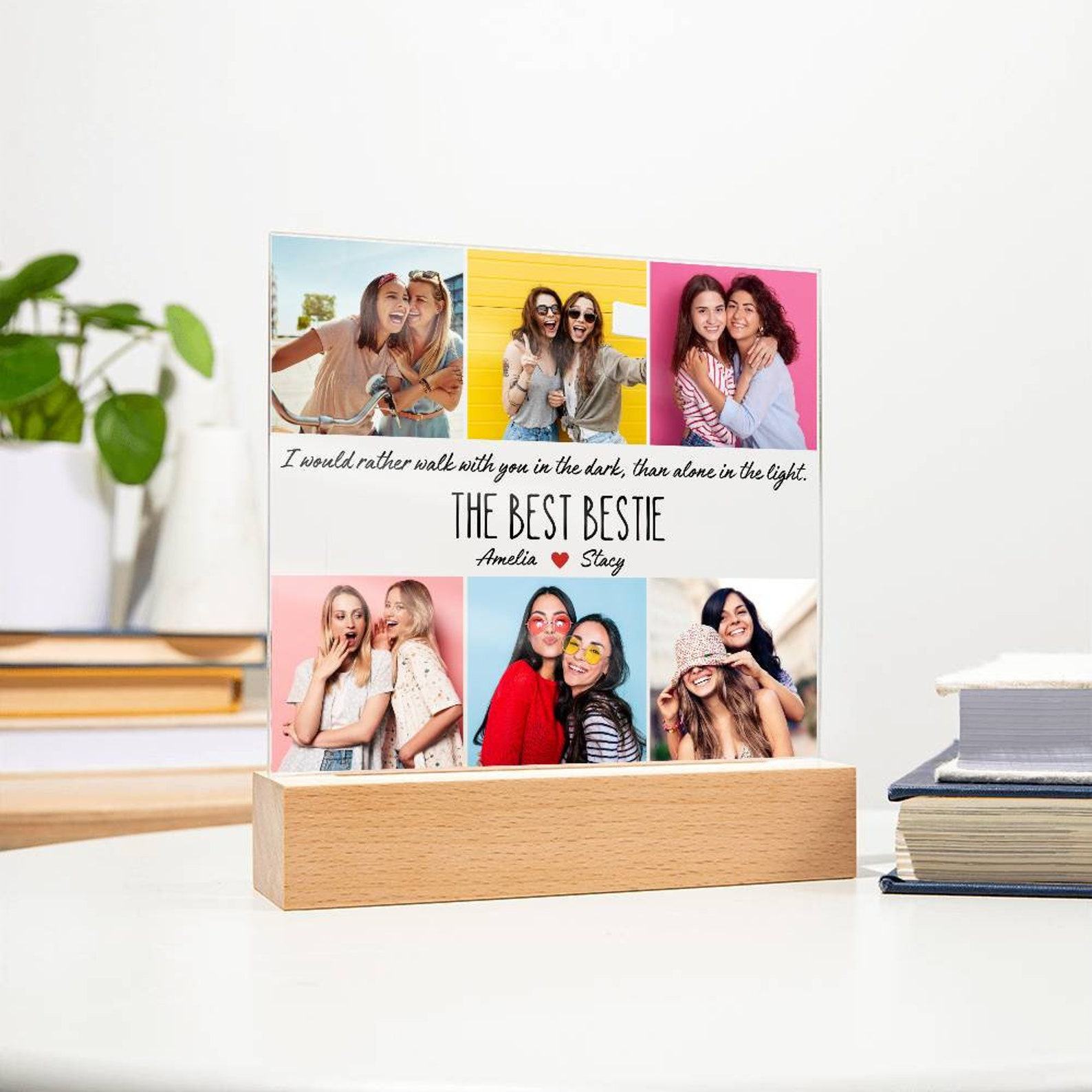 Personalized Best Friend Plaque Capture Your Cherished Memories in a Unique Photo Collage